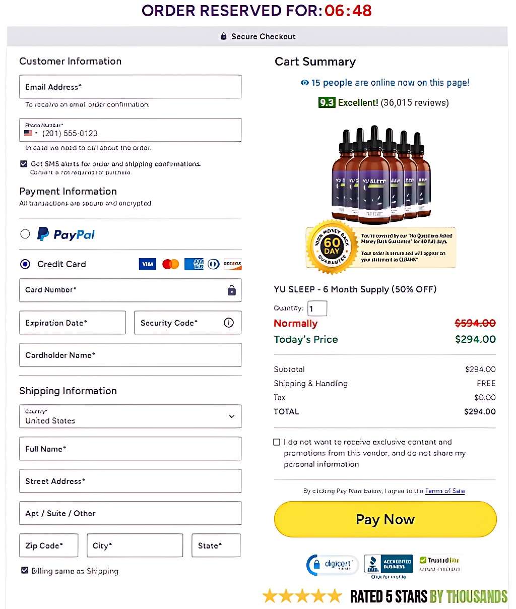 Yu Sleep - Secure Checkout Page